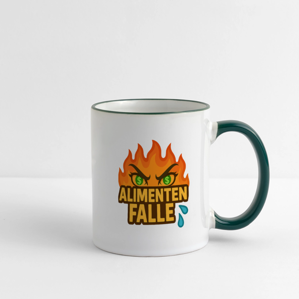 Alimentenfalle Tasse - Weiß/Dunkelgrün