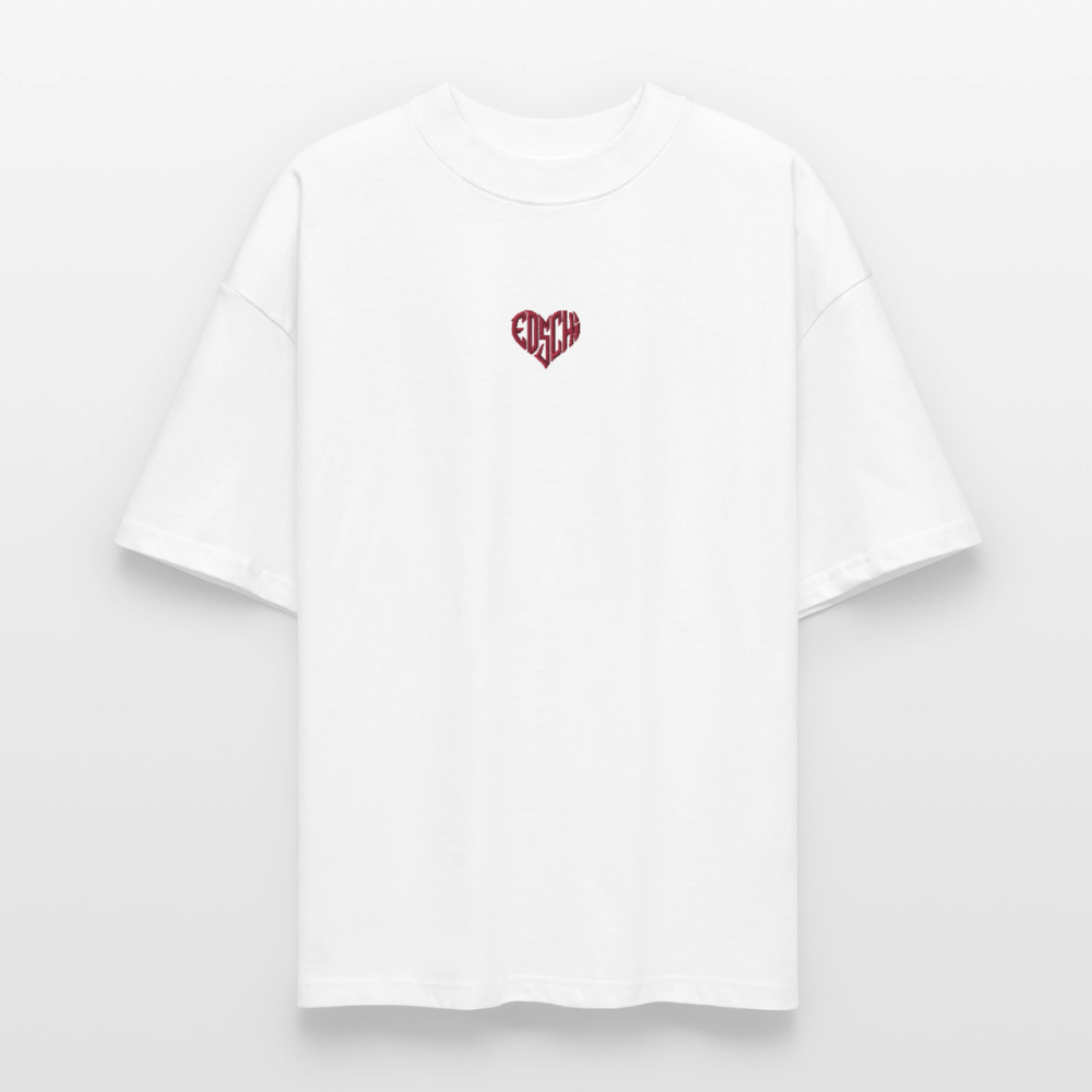 EDSCHI Oversized Unisex Bio T-Shirt Stick - Weiß