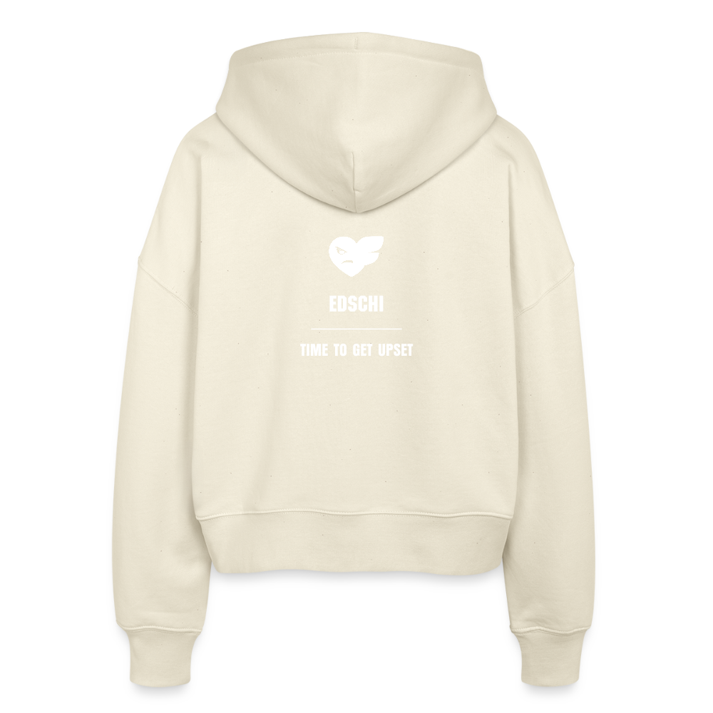 Frauen Bio Zip Hoodie - TIME TO GET UPSET - Weißgrau