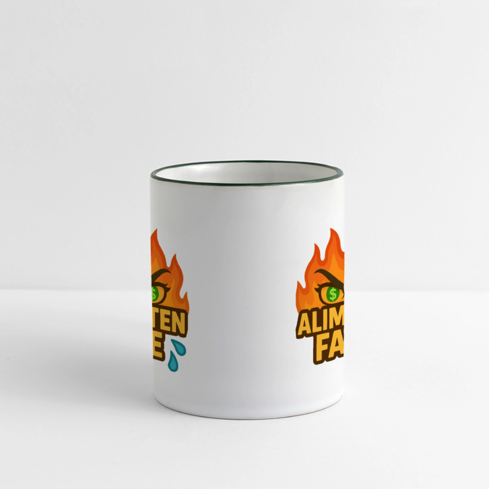 Alimentenfalle Tasse - Weiß/Dunkelgrün