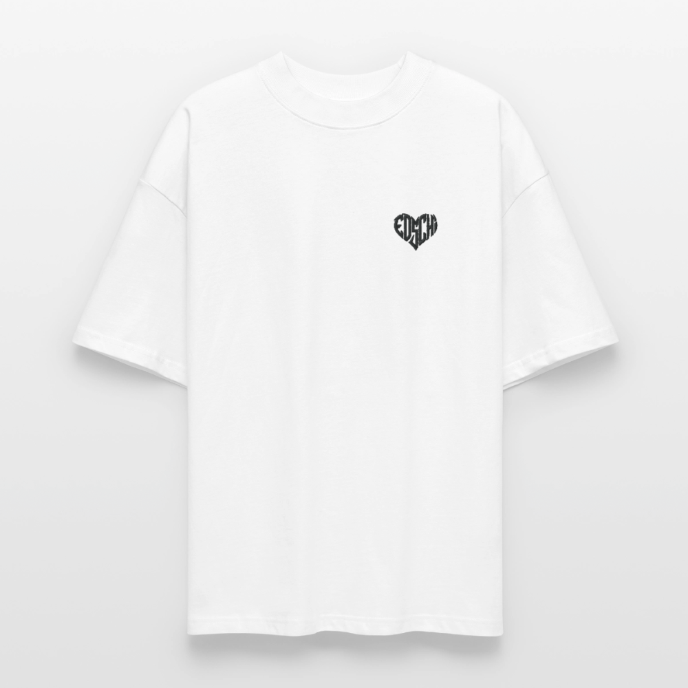 EDSCHI Oversized Unisex Bio T-Shirt Stick - Weiß