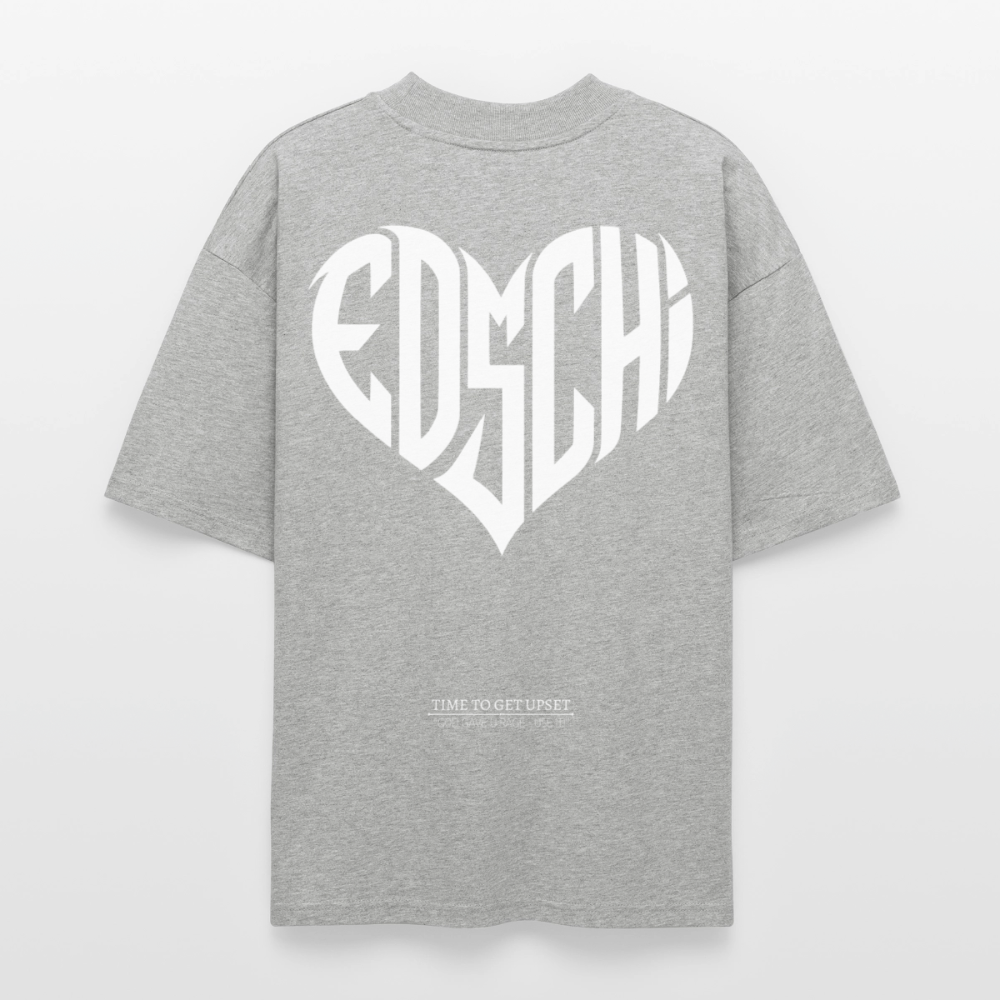 EDSCHI Oversized Unisex Bio T-Shirt Stick - Grau meliert