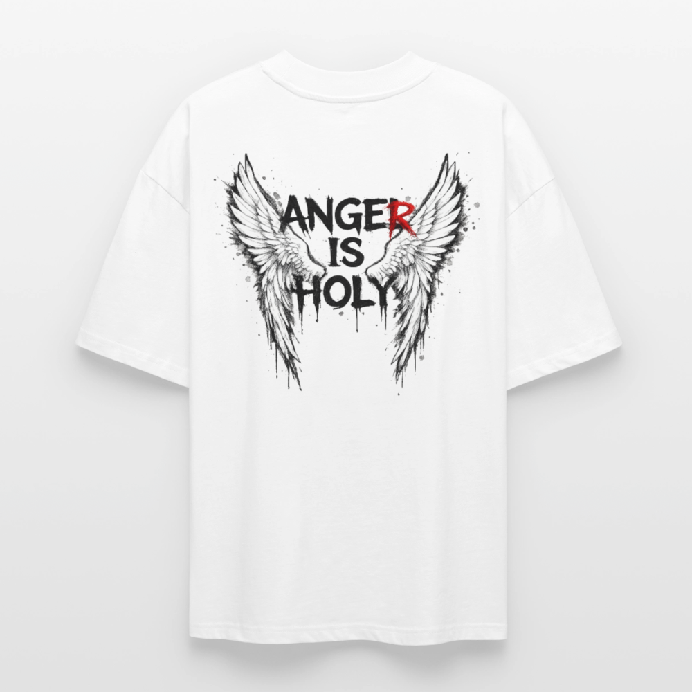 EDSCHI "ANGER IS HOLY" OVERSIZE T-SHIRT - Weiß