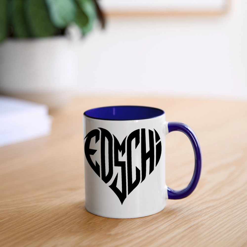 EDSCHI Tasse - Weiß/Kobaltblau