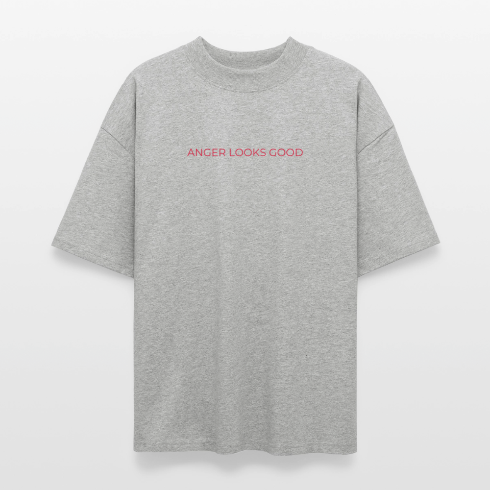 EDSCHI „ANGER LOOKS GOOD“ OVERSIZED T-SHIRT - Grau meliert
