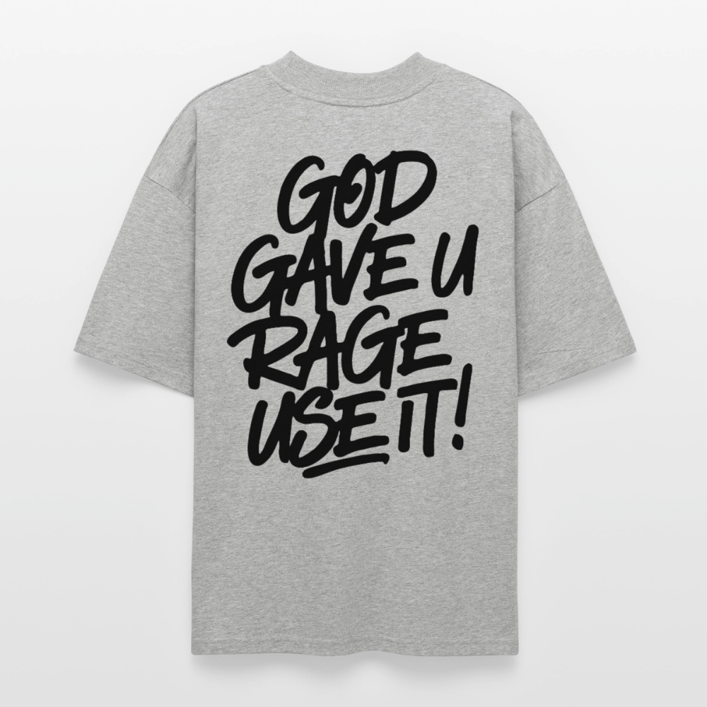 EDSCHI Oversized Unisex Bio T-Shirt Stick - Grau meliert