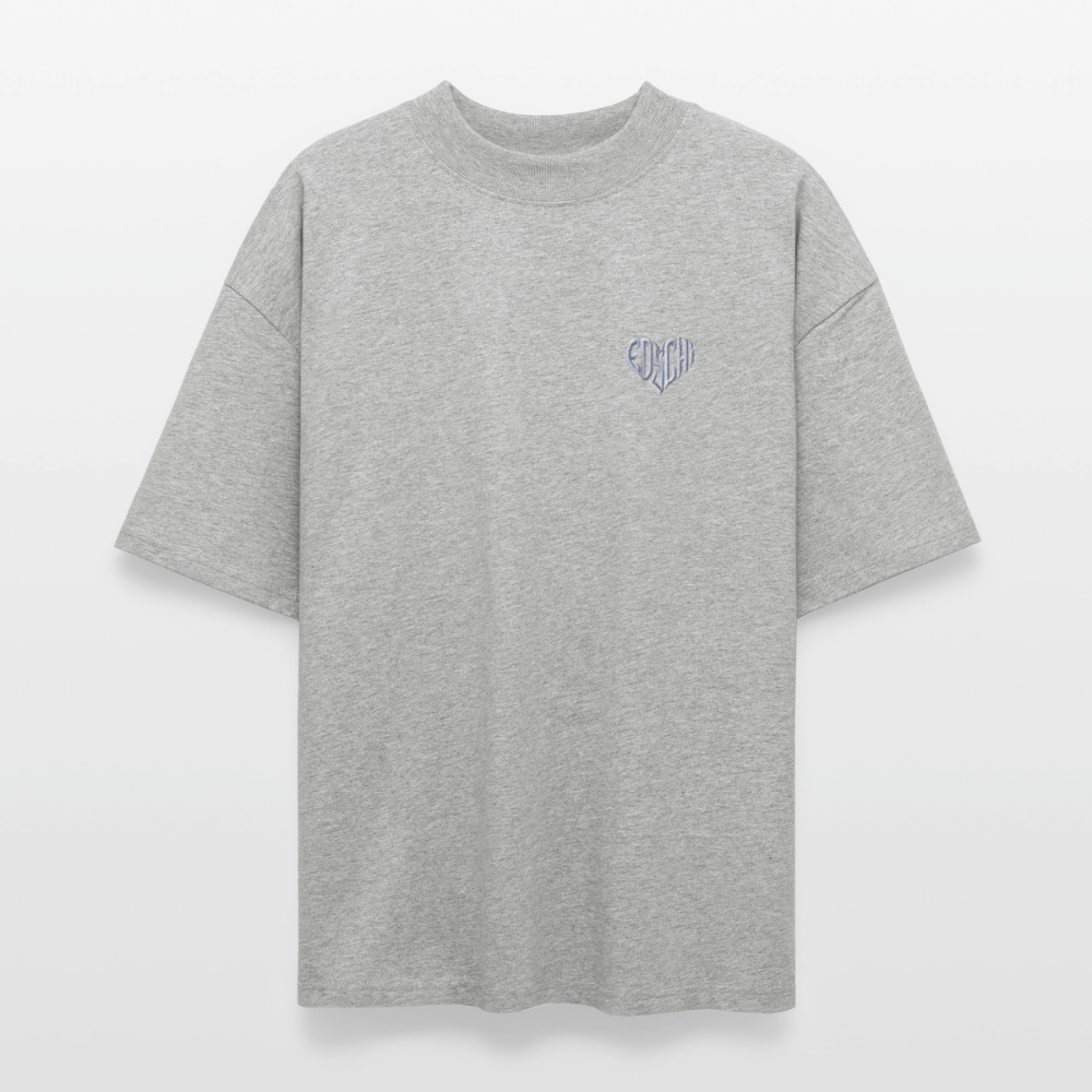 EDSCHI Oversized Unisex Bio T-Shirt  Stick - Grau meliert