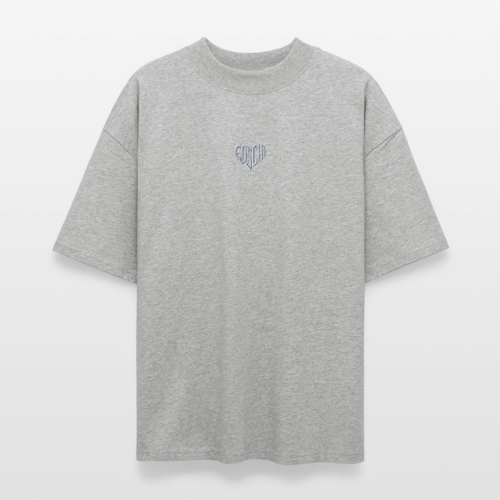 EDSCHI Oversized Unisex Bio T-Shirt Stick - Grau meliert