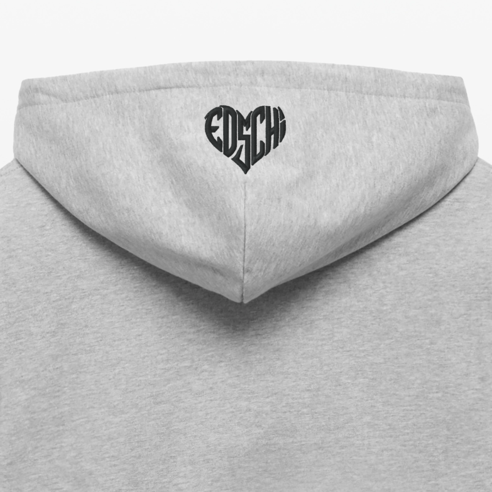 EDSCHI ZIP-HOODIE UNISEX - STICK SCHWARZ - Grau meliert