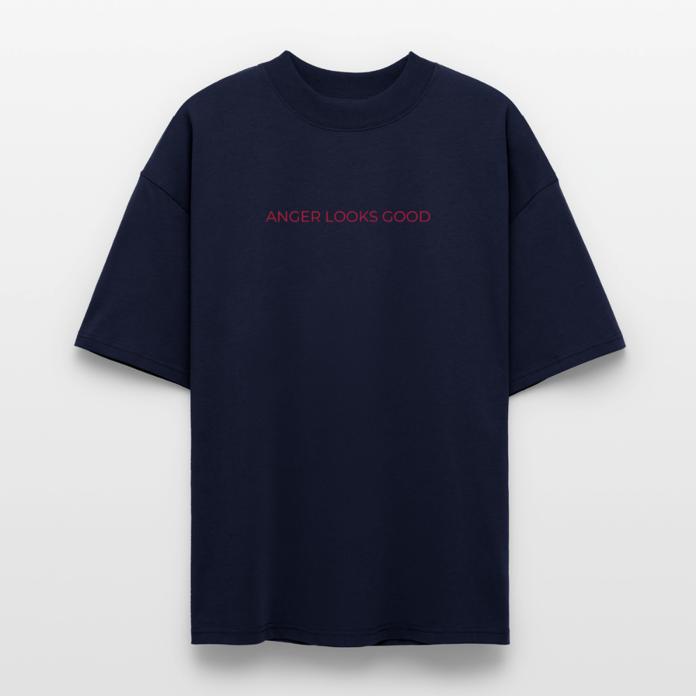 EDSCHI „ANGER LOOKS GOOD“ OVERSIZED T-SHIRT - Navy