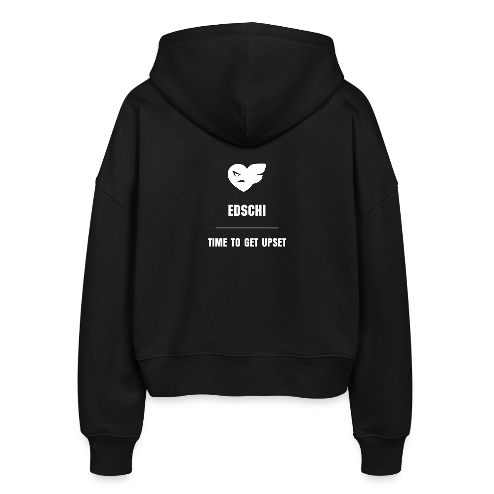 Frauen Bio Zip Hoodie - TIME TO GET UPSET - Schwarz