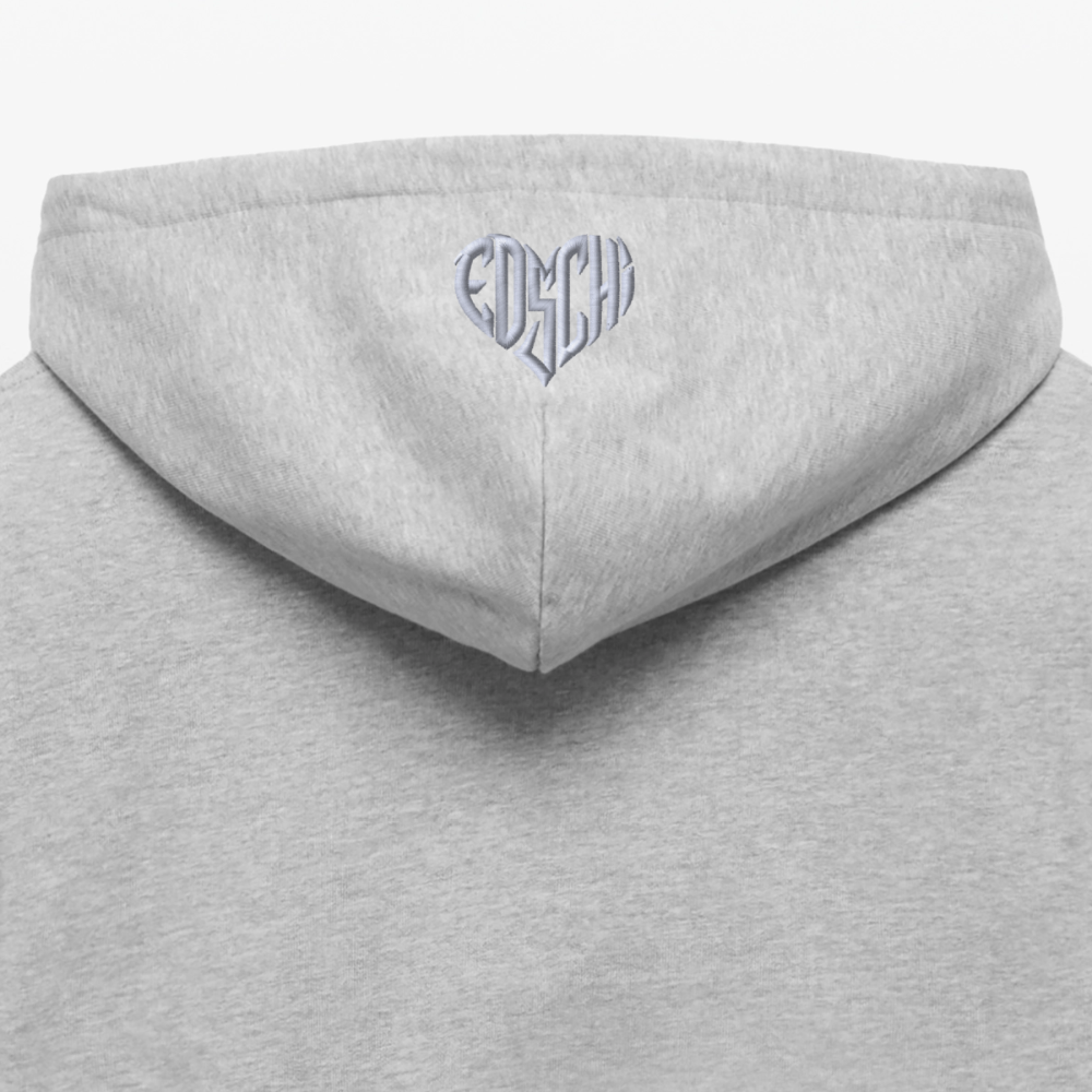 EDSCHI ZIP-HOODIE UNISEX STICK WEIß - Grau meliert