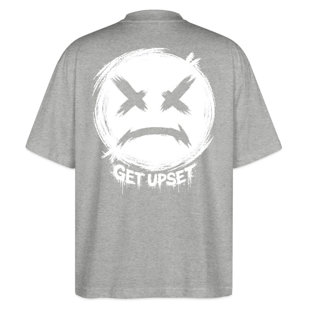 EDSCHI „ANGER LOOKS GOOD“ OVERSIZED T-SHIRT - Grau meliert