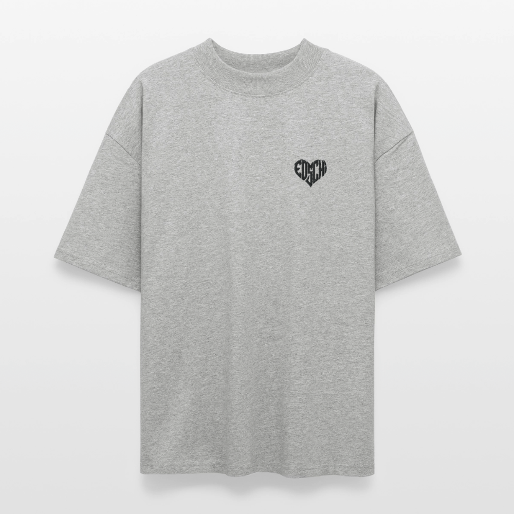 EDSCHI Oversized Unisex Bio T-Shirt Stick - Grau meliert