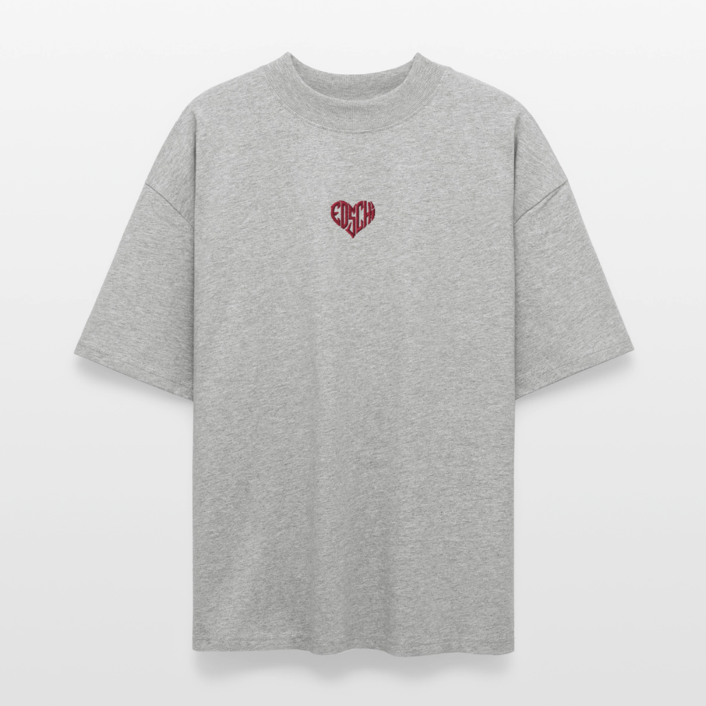 EDSCHI Oversized Unisex Bio T-Shirt Stick - Grau meliert