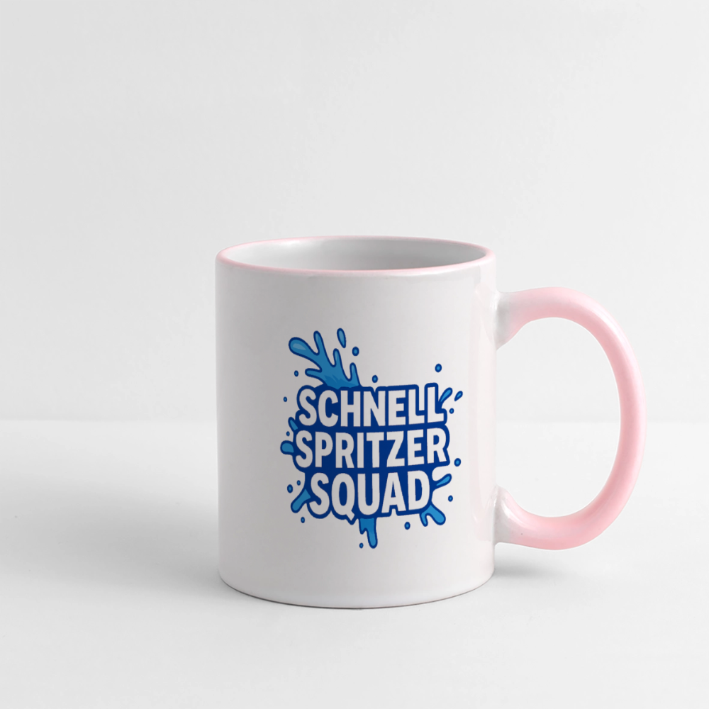 Schnell Spritzer Squad Tasse - Weiß/Pink