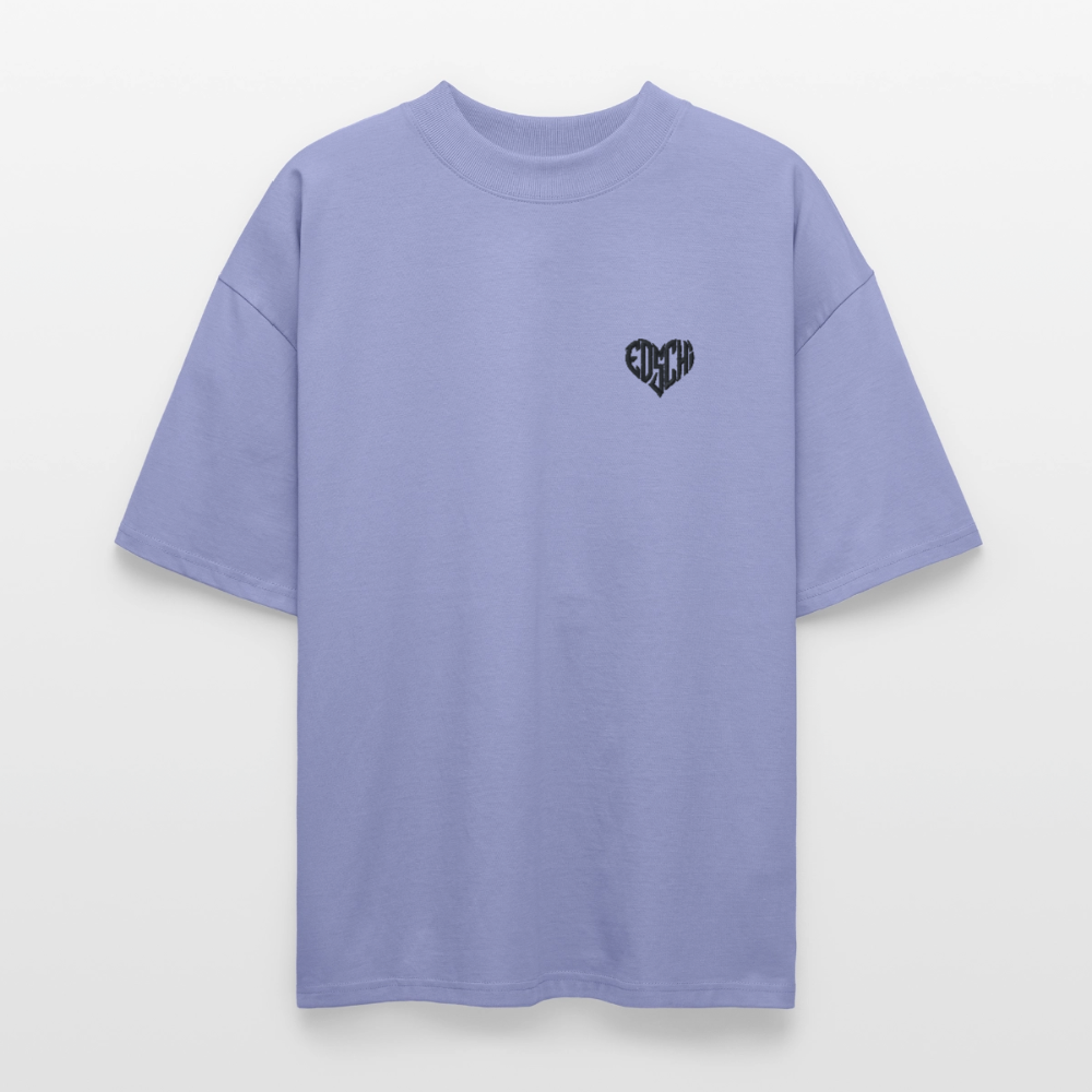 EDSCHI Oversized Unisex Bio T-Shirt Stick - Violett