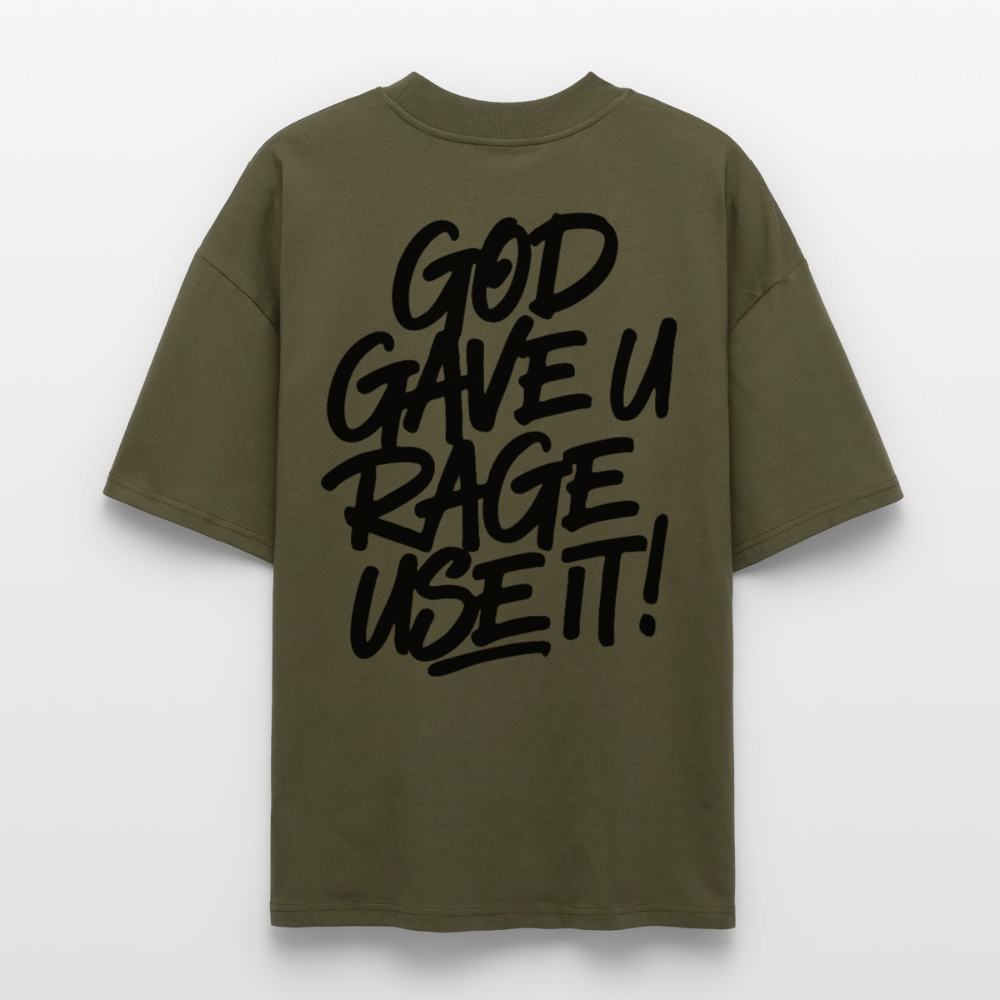 EDSCHI Oversized Unisex Bio T-Shirt Stick - Khaki