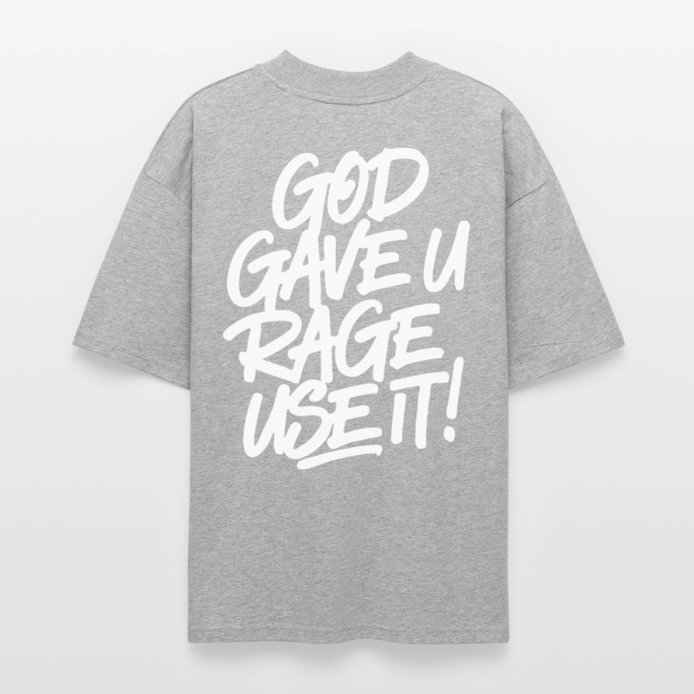 EDSCHI Oversized Unisex Bio T-Shirt  Stick - Grau meliert