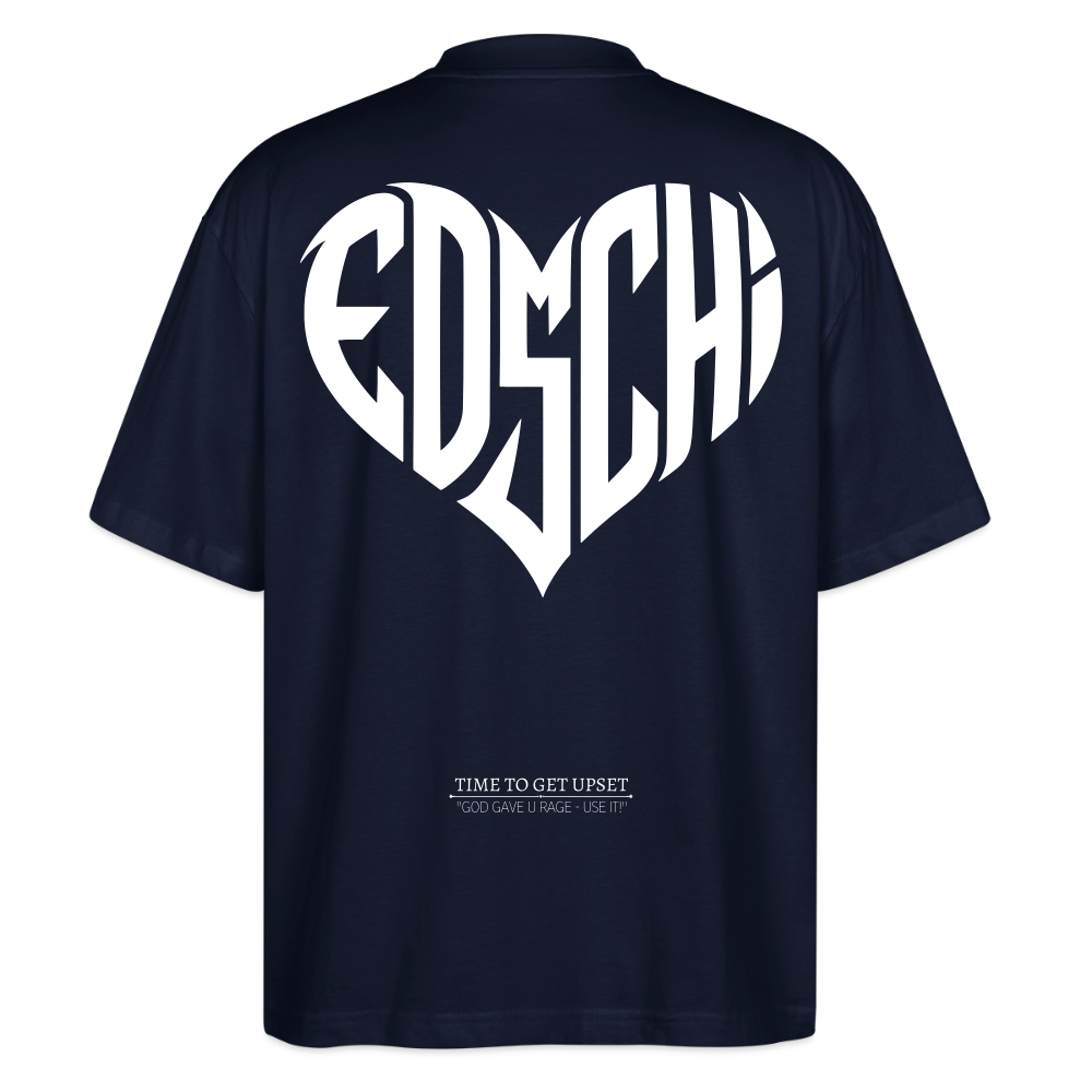 EDSCHI Oversized Unisex Bio T-Shirt Stick - Navy