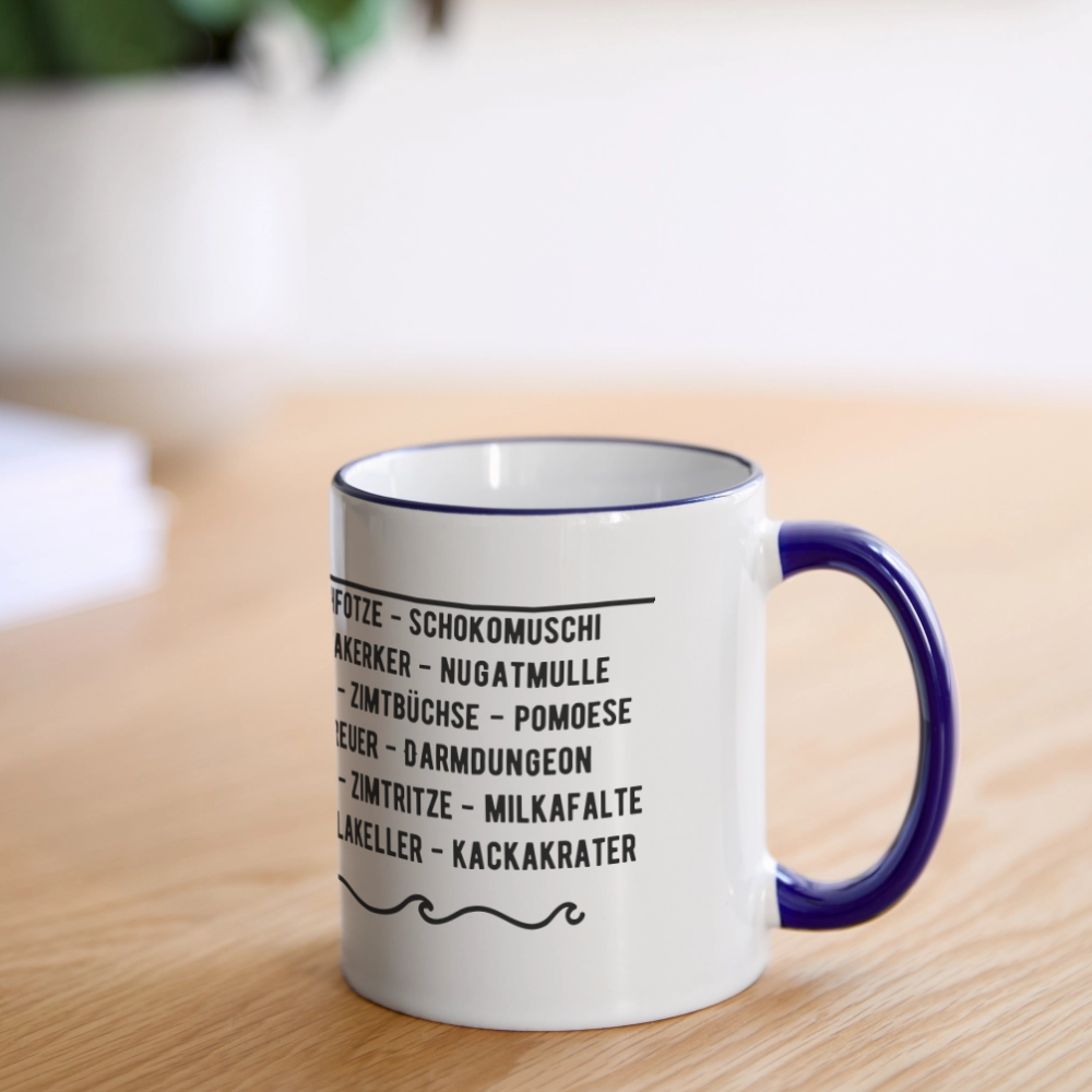 ARSCHLOCH Tasse - Weiß/Kobaltblau