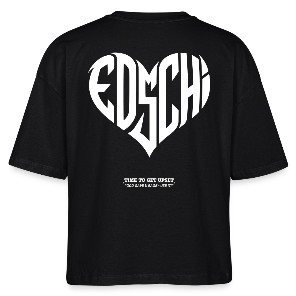 EDSCHI Frauen Boxy Bio-T-Shirt - Schwarz