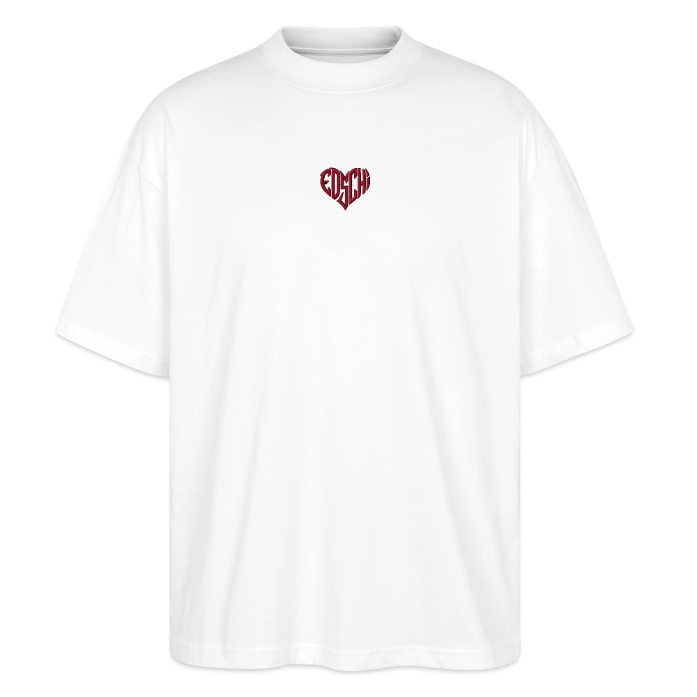 EDSCHI Oversized Unisex Bio T-Shirt Stick - Weiß