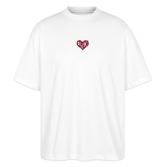 EDSCHI Oversized Unisex Bio T-Shirt Stick - Weiß
