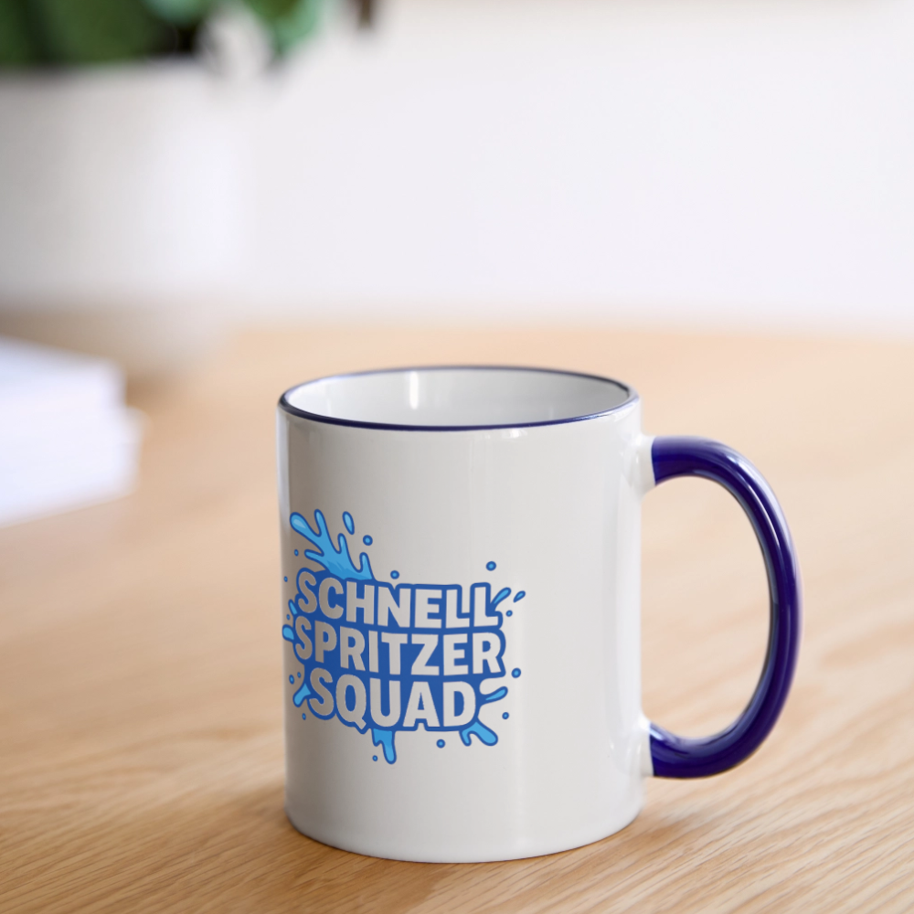 Schnell Spritzer Squad Tasse - Weiß/Kobaltblau