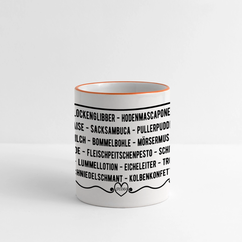 SPERMA Tasse - Weiß/Orange