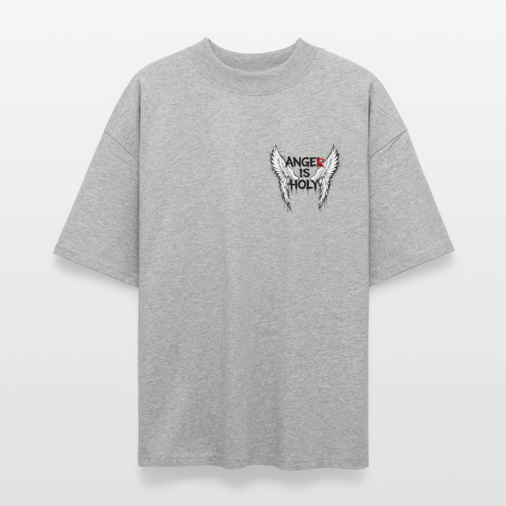 EDSCHI "ANGER IS HOLY" OVERSIZE T-SHIRT - Grau meliert