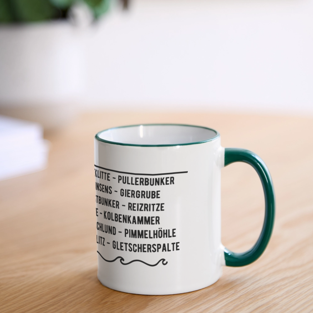 Muschi-Tasse - Weiß/Dunkelgrün