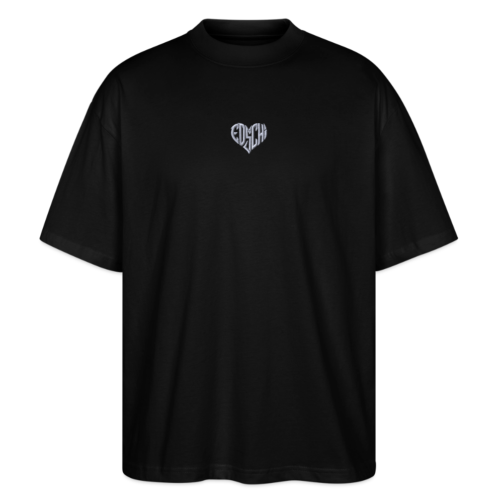 EDSCHI Oversized Unisex Bio T-Shirt Stick - Schwarz