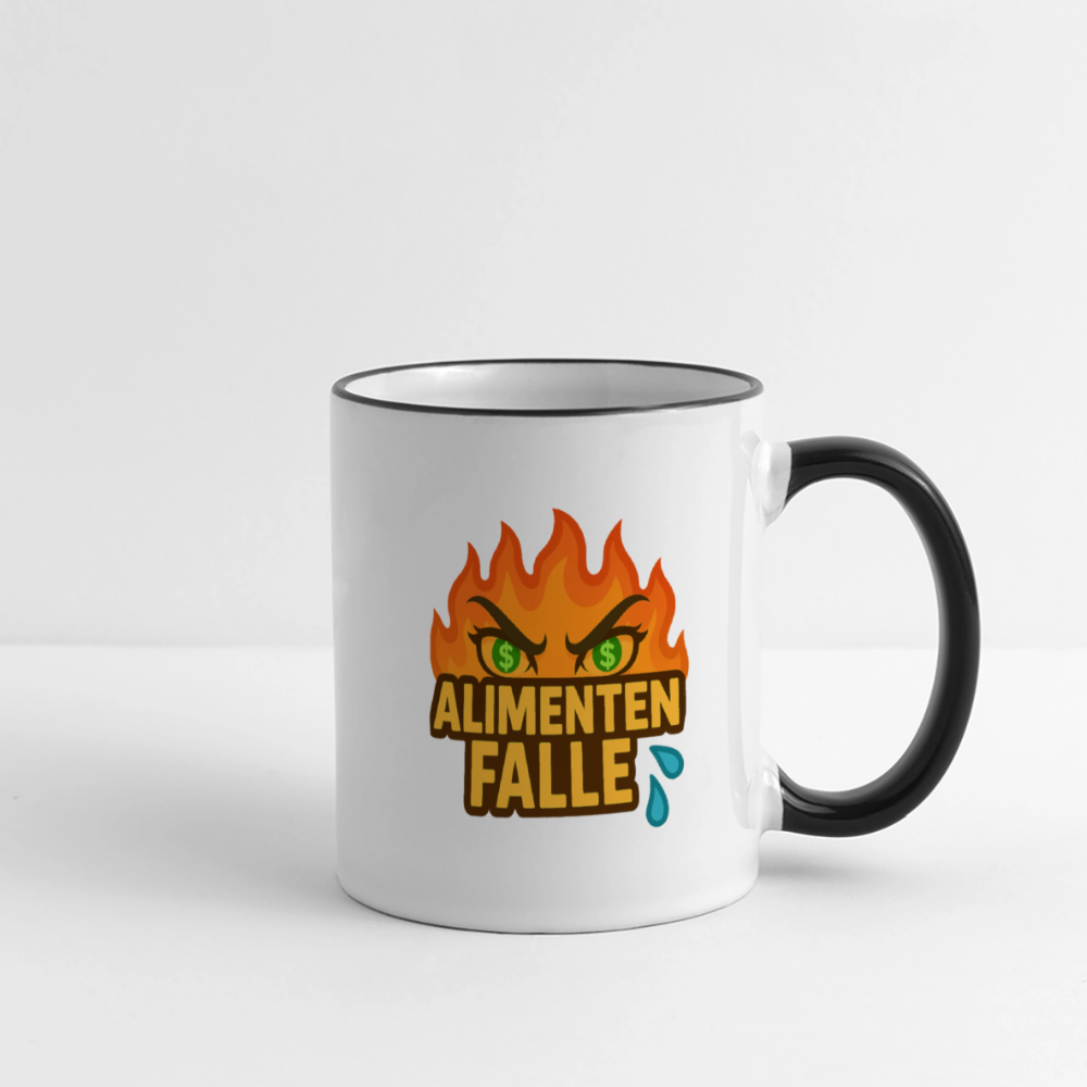 Alimentenfalle Tasse - Weiß/Schwarz