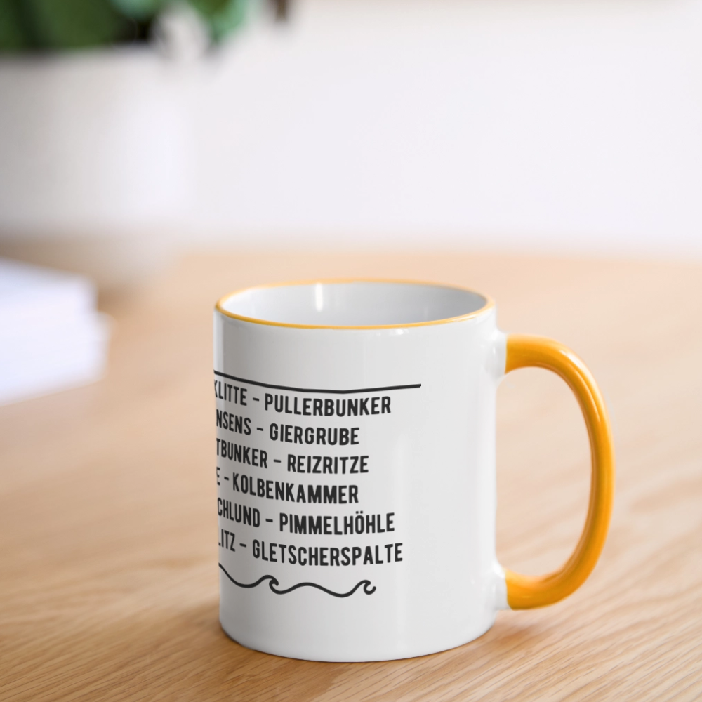 Muschi-Tasse - Weiß/Gelb