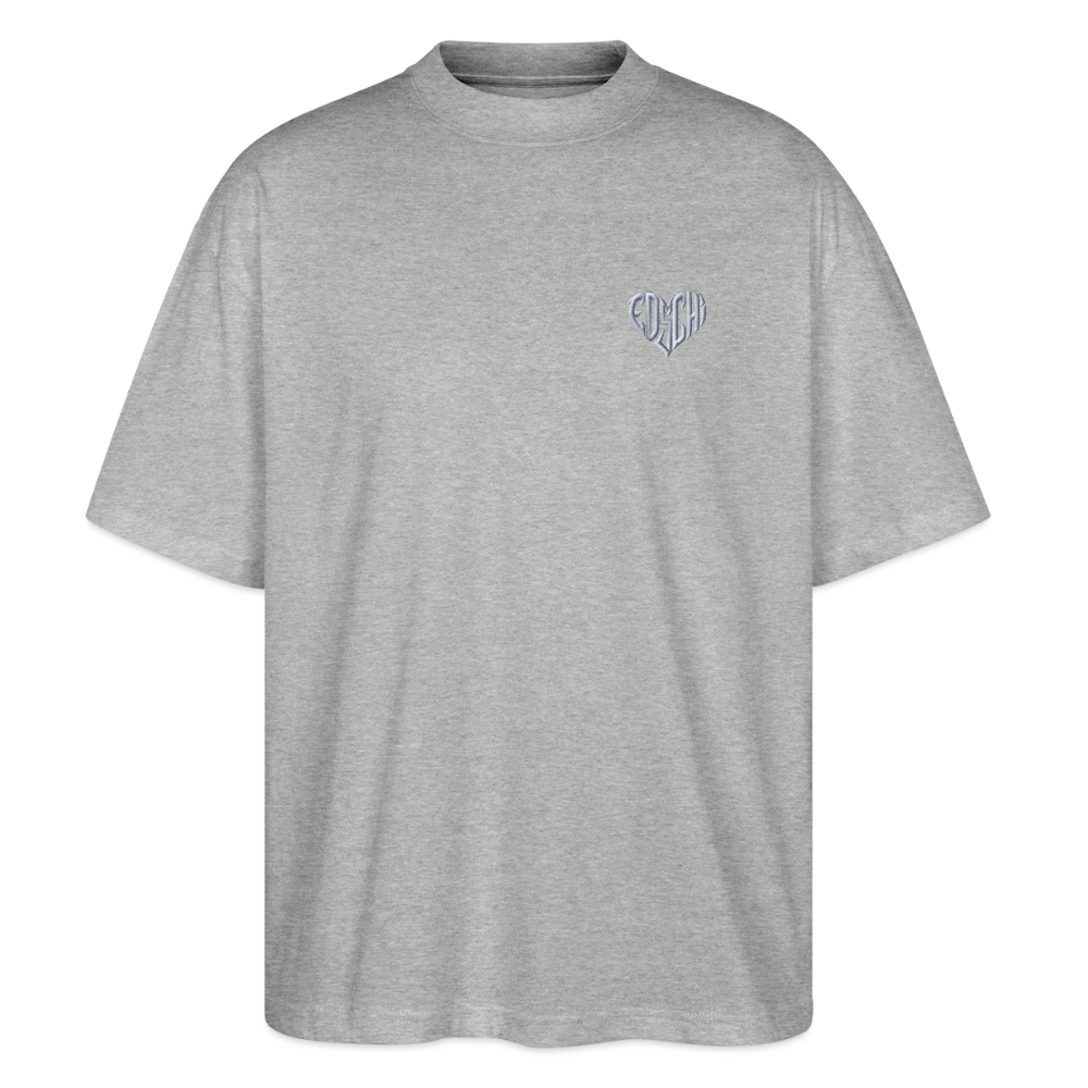 EDSCHI Oversized Unisex Bio T-Shirt  Stick - Grau meliert