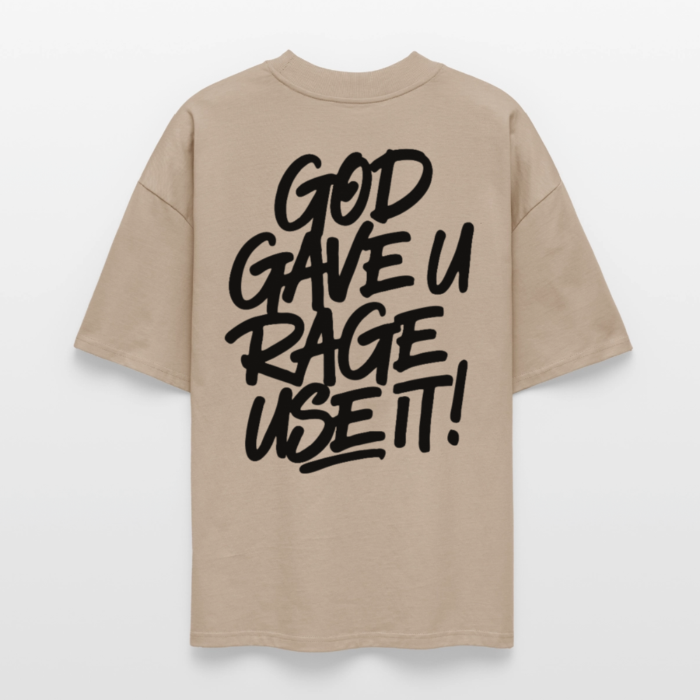 EDSCHI Oversized Unisex Bio T-Shirt Stick - Steingrau