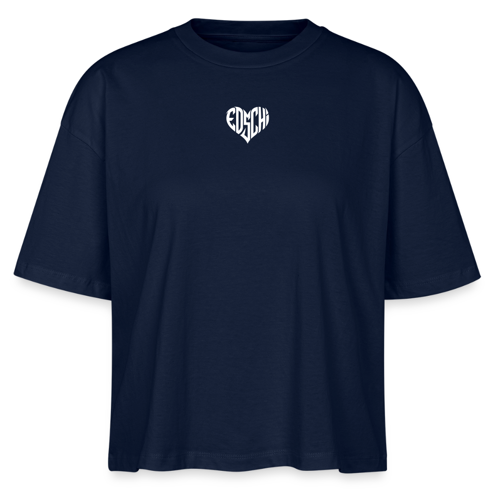 EDSCHI Frauen Boxy Bio-T-Shirt - Navy