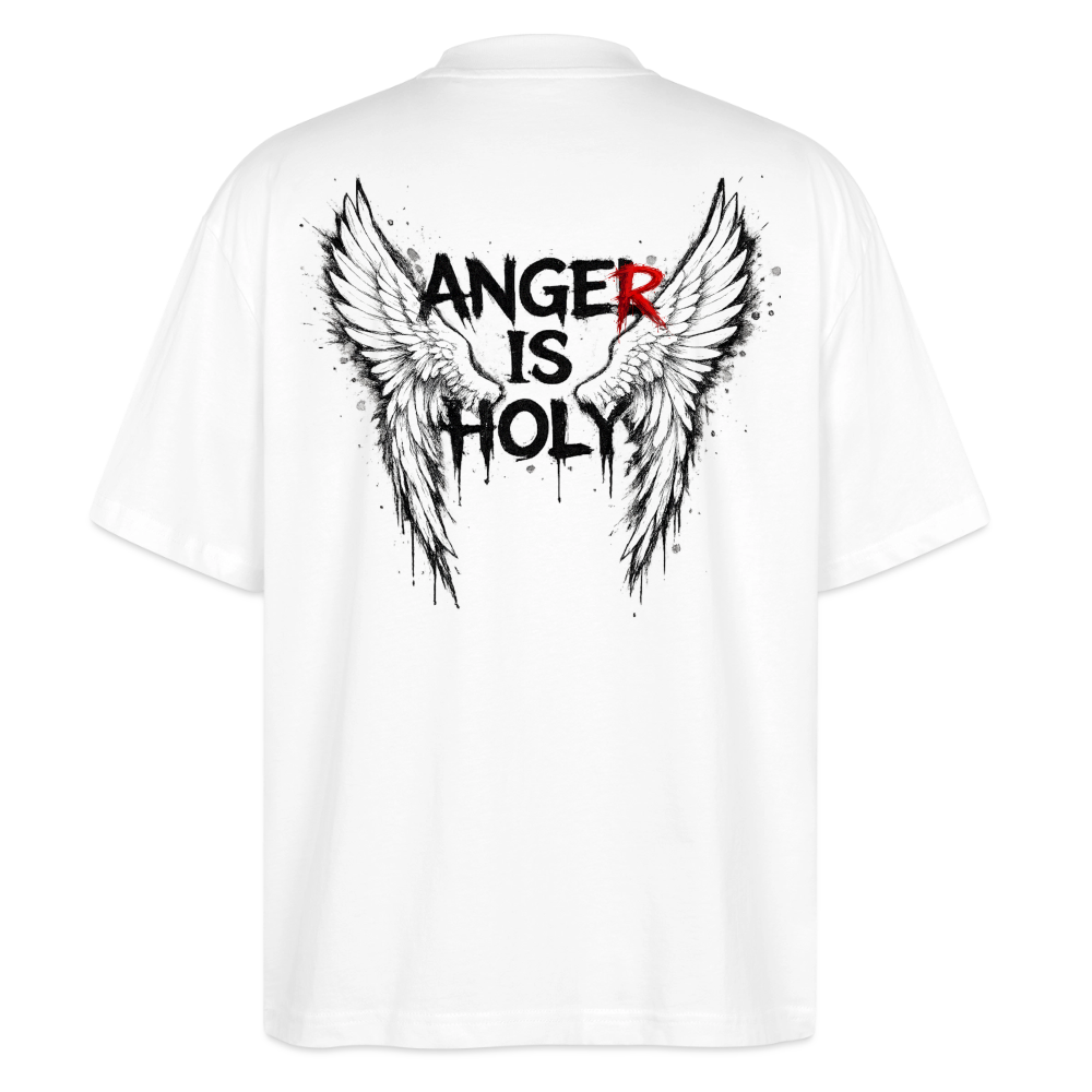 EDSCHI "ANGER IS HOLY" OVERSIZE T-SHIRT - Weiß