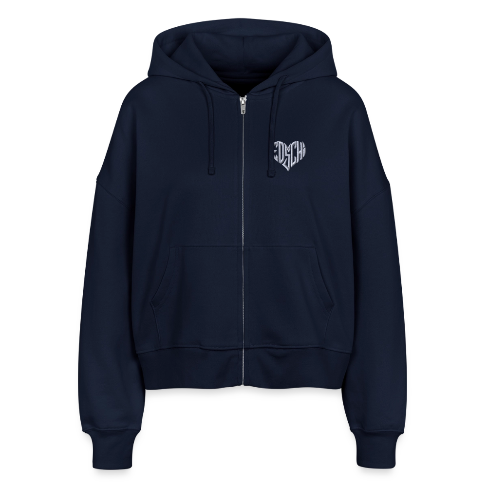 EDSCHI Frauen Bio Zip Hoodie Stick - Navy