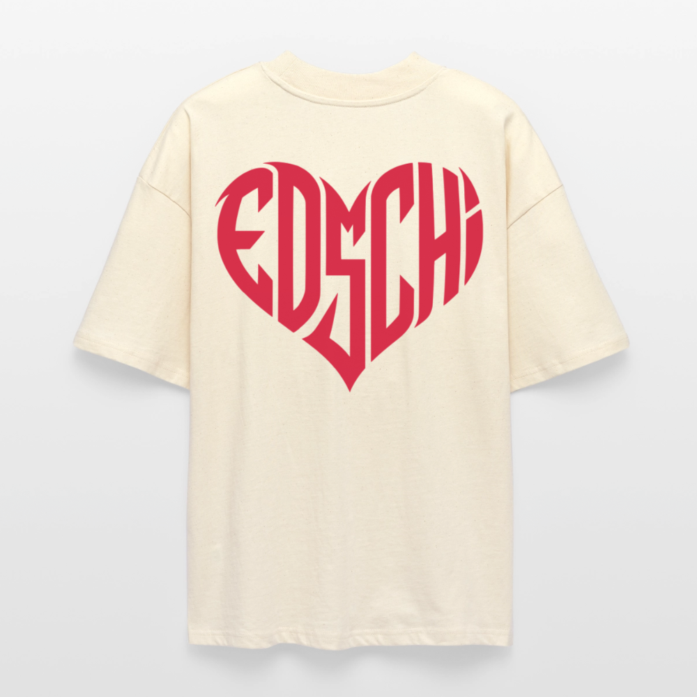EDSCHI Oversized Unisex Bio T-Shirt Stick - Natur