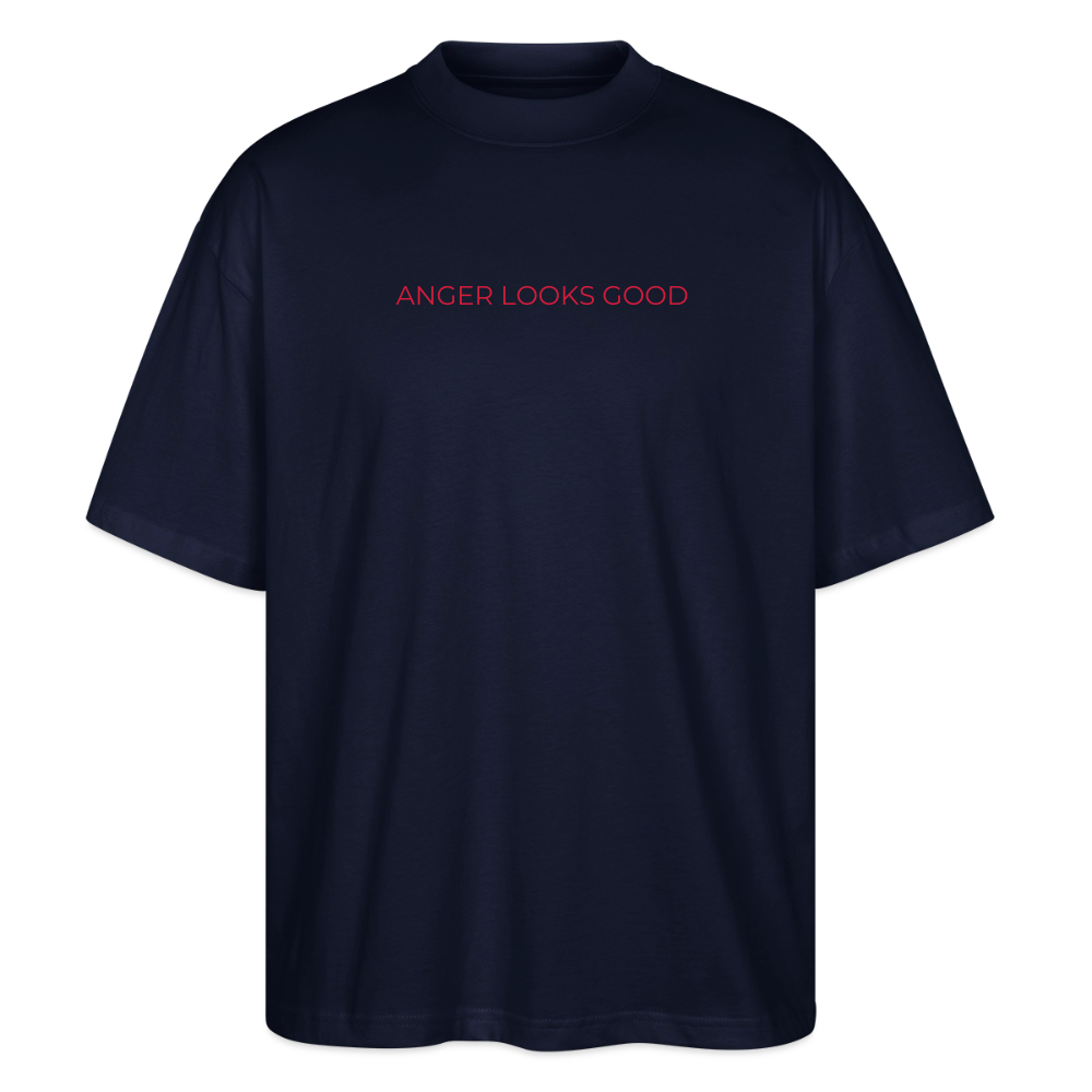EDSCHI „ANGER LOOKS GOOD“ OVERSIZED T-SHIRT - Navy