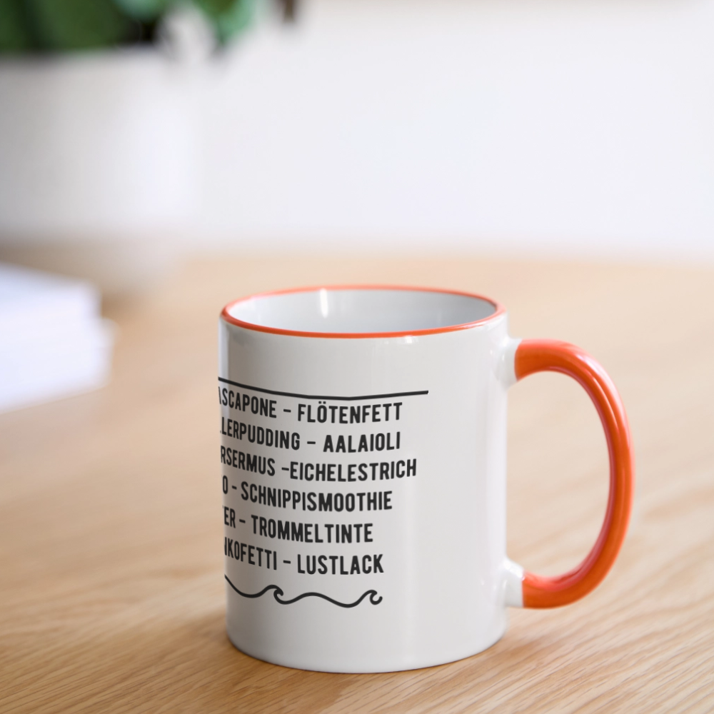 SPERMA Tasse - Weiß/Orange