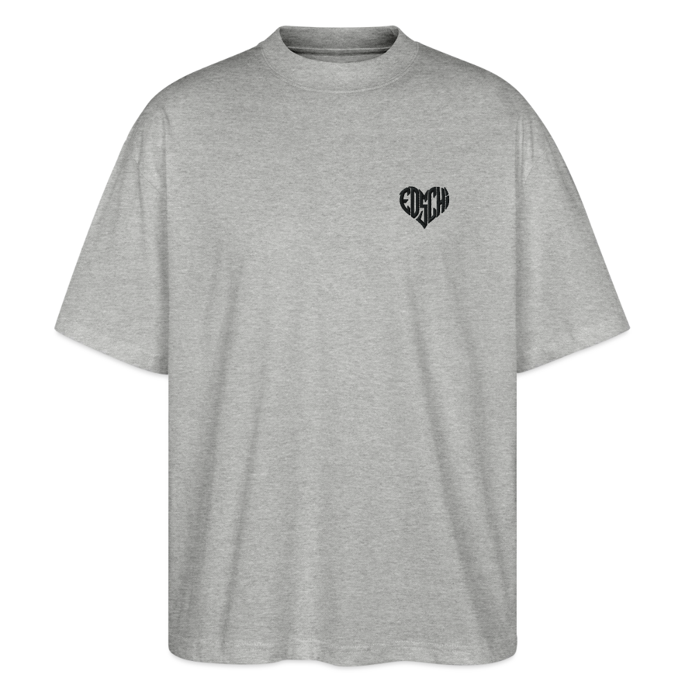 EDSCHI Oversized Unisex Bio T-Shirt Stick - Grau meliert