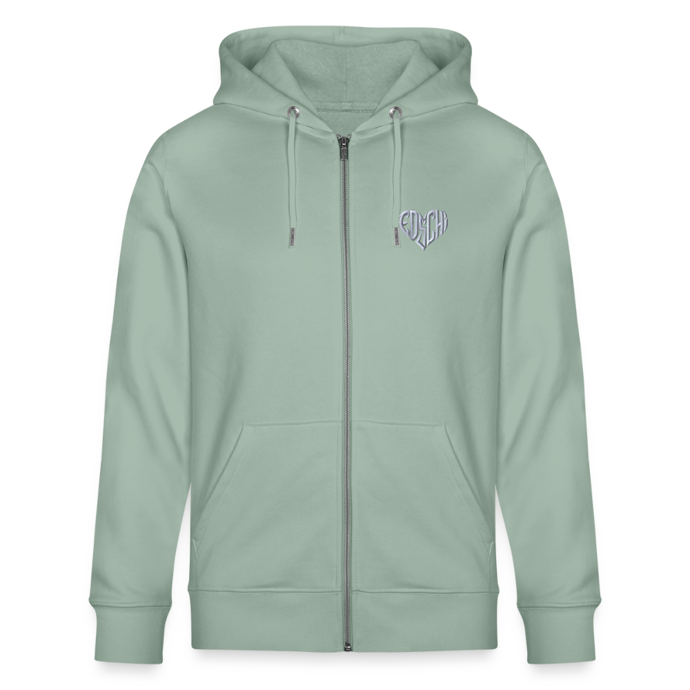 EDSCHI ZIP-HOODIE UNISEX STICK WEIß - Helles Graugrün