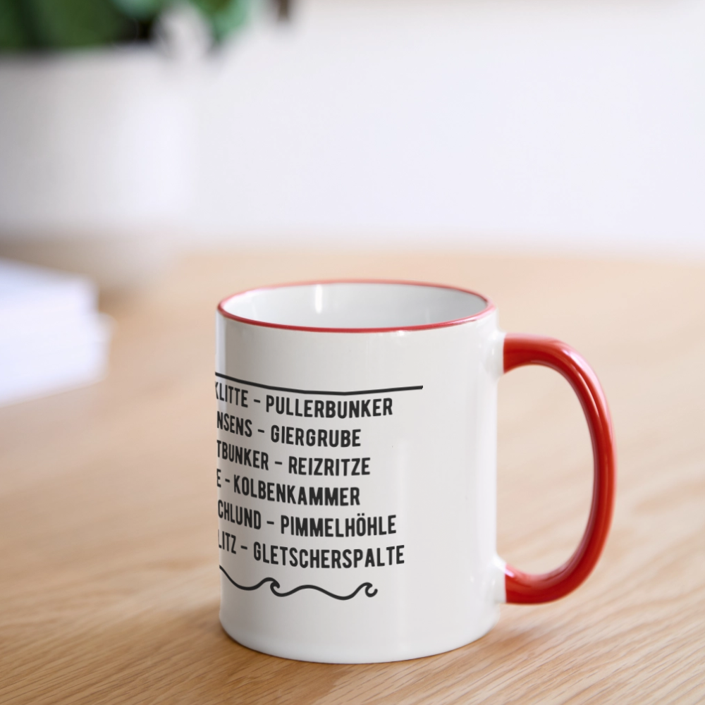 Muschi-Tasse - Weiß/Rot