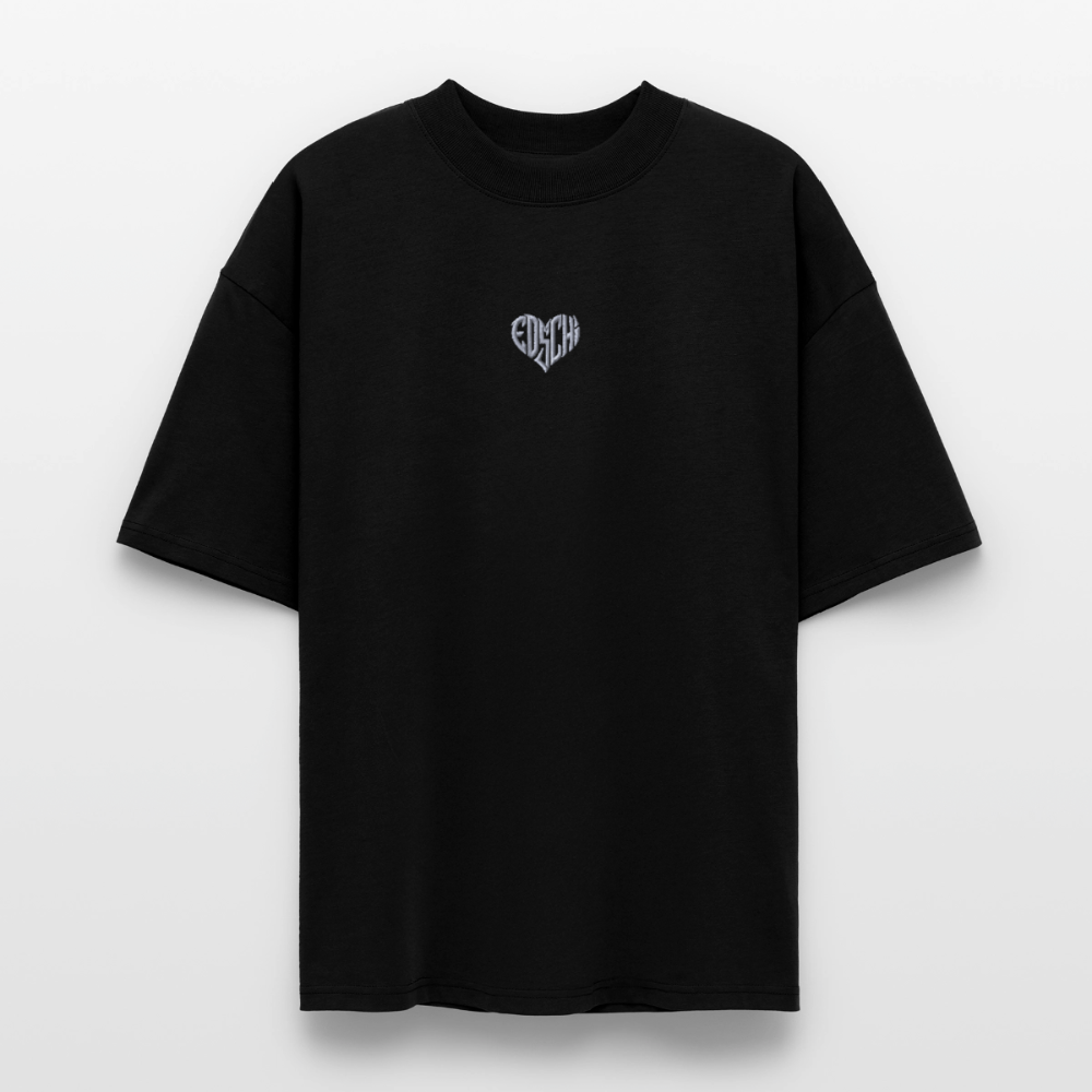 EDSCHI Oversized Unisex Bio T-Shirt Stick - Schwarz