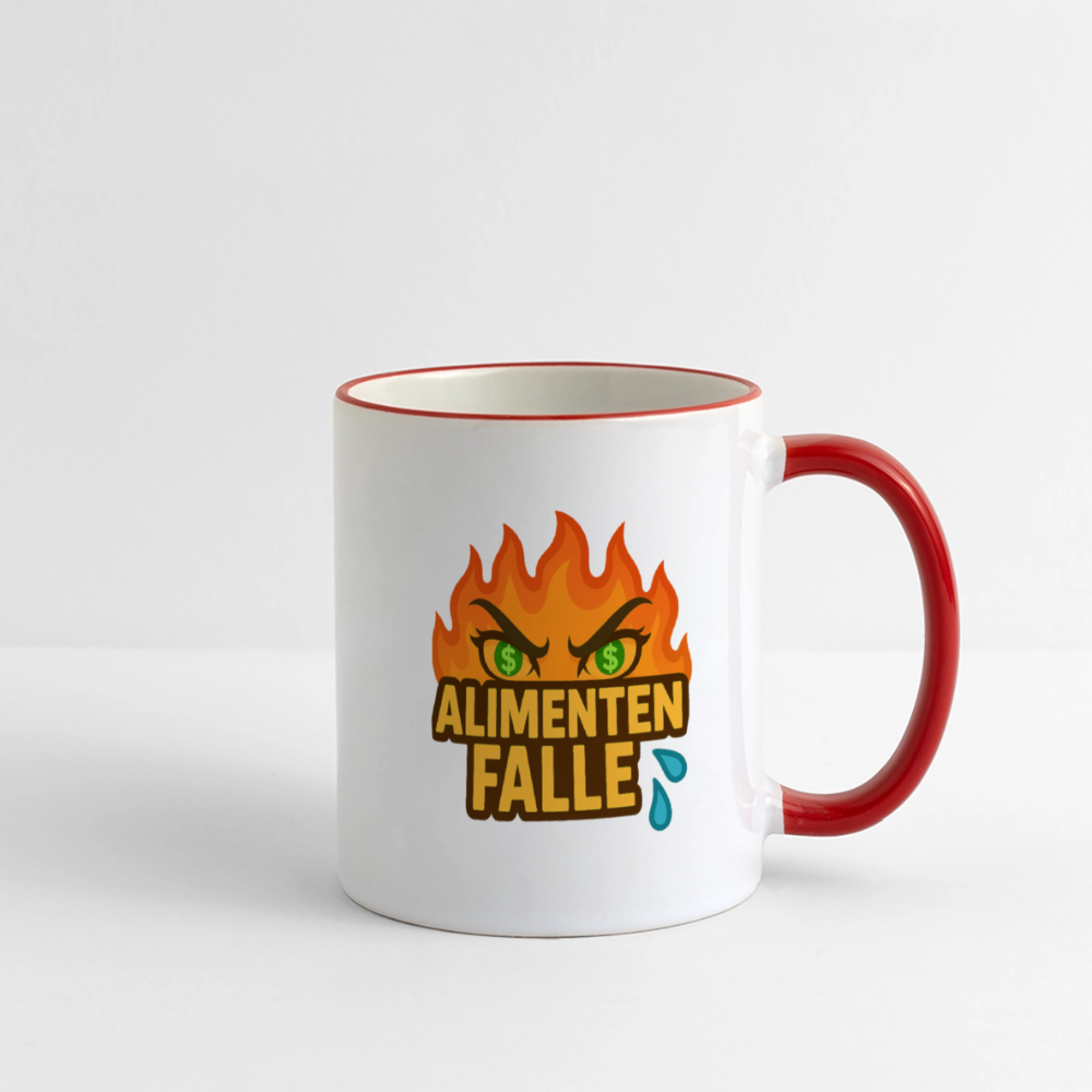 Alimentenfalle Tasse - Weiß/Rot