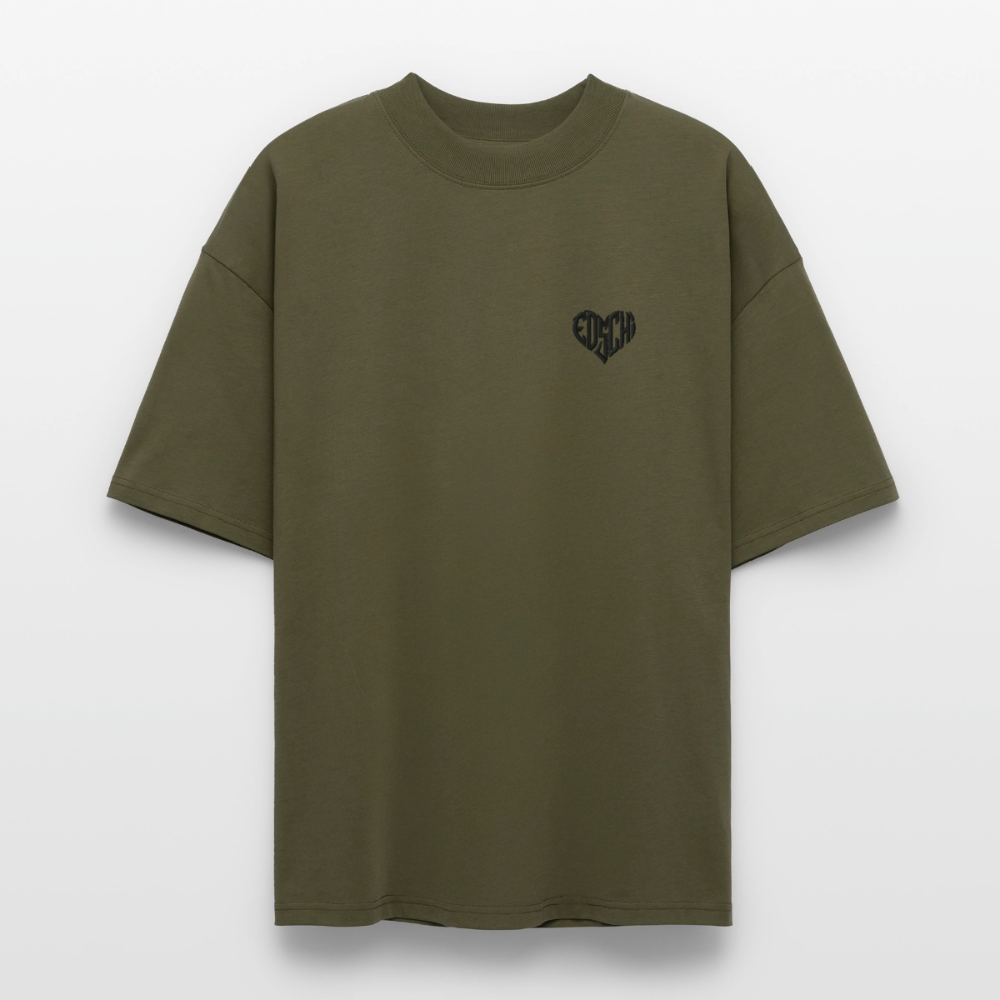 EDSCHI Oversized Unisex Bio T-Shirt Stick - Khaki