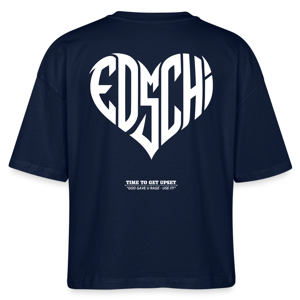 EDSCHI Frauen Boxy Bio-T-Shirt - Navy